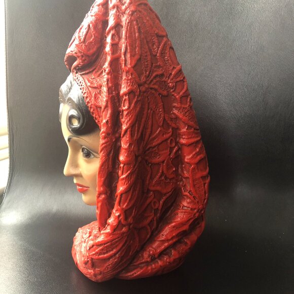 Vintage MCM Marwal Chalkware bust of Spanish Woman - circa 1960s - Picture 3 of 12